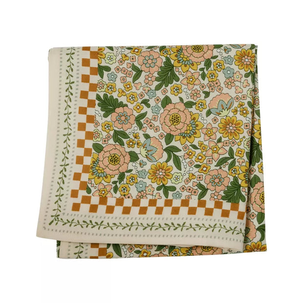Foulard imprimé "Fleurs Indiennes" Amaia rose corail