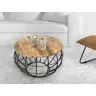 Table d'appoint manguier et acier noir