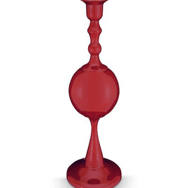 Bougeoir Boule en Métal Rouge Foncé 37cm