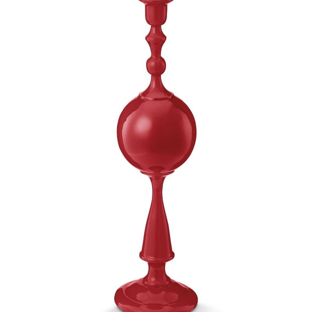 Bougeoir Boule en Métal Rouge Foncé 44cm