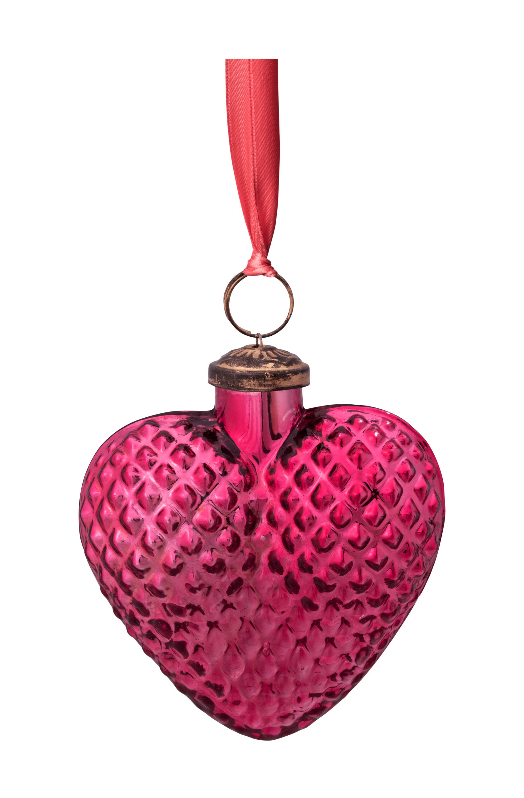 Boule coeur rose verre 10cm, PIP STUDIO