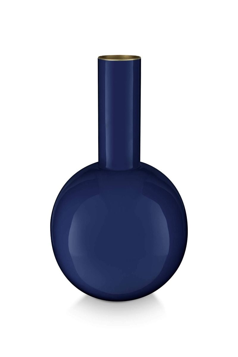 Vase en Métal Bleu Foncé 26cm