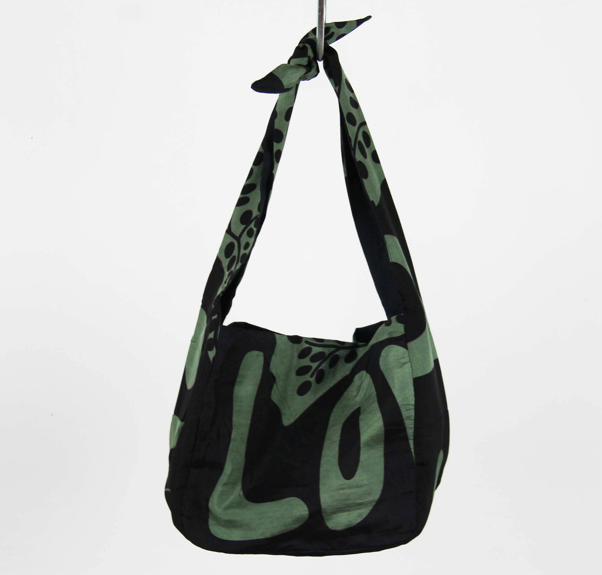 Sac Bobby en Soie Peace and Love Kaki