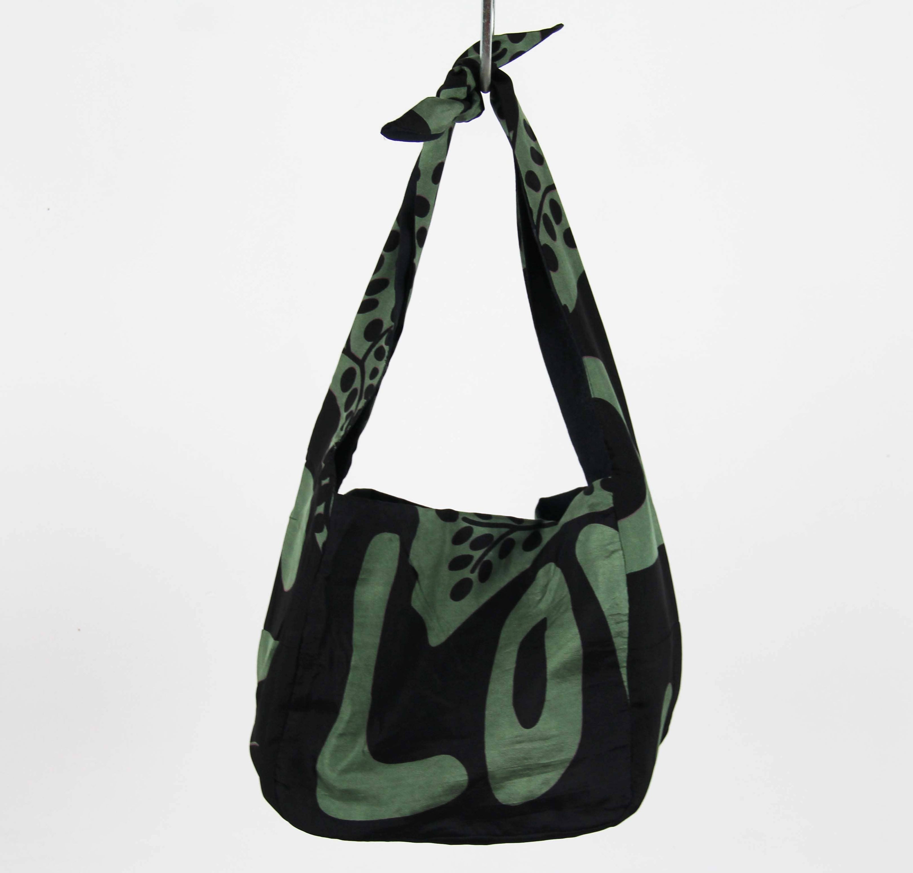 Sac Bobby en Soie Peace and Love Kaki