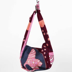 Sac Bobby en Soie Agami Bordeaux