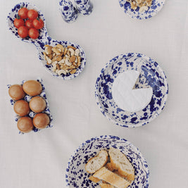 Porte-œufs en céramique pour 6 œufs - Bleu persan
