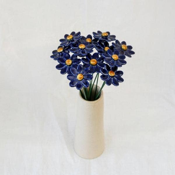 Marguerite en céramique diamètre env. 3,5 cm, tige 20 cm: Jaune