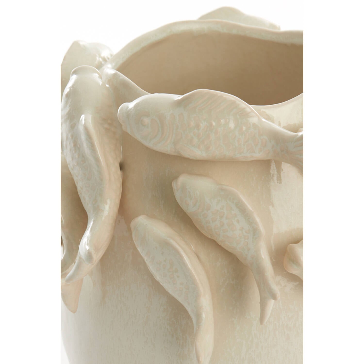 Vase décoratif Poissons crème