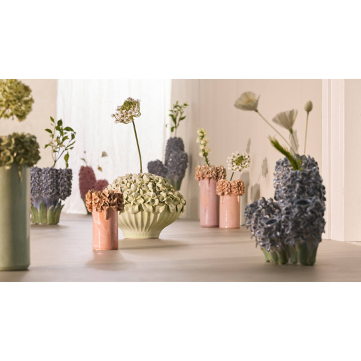 Vase Luserna fine céramique - Vert Menthe - GRAND