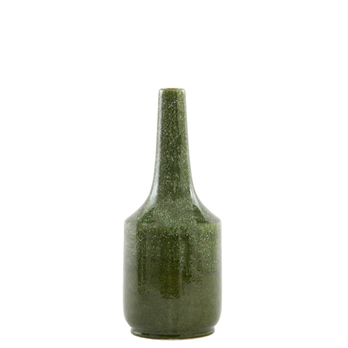 Vase déco TEZU céramique vert foncé brillant