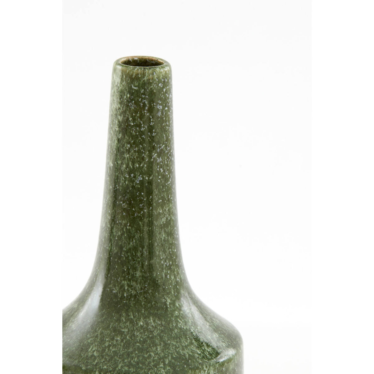 Vase déco TEZU céramique vert foncé brillant