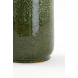 Vase déco TEZU céramique vert foncé brillant