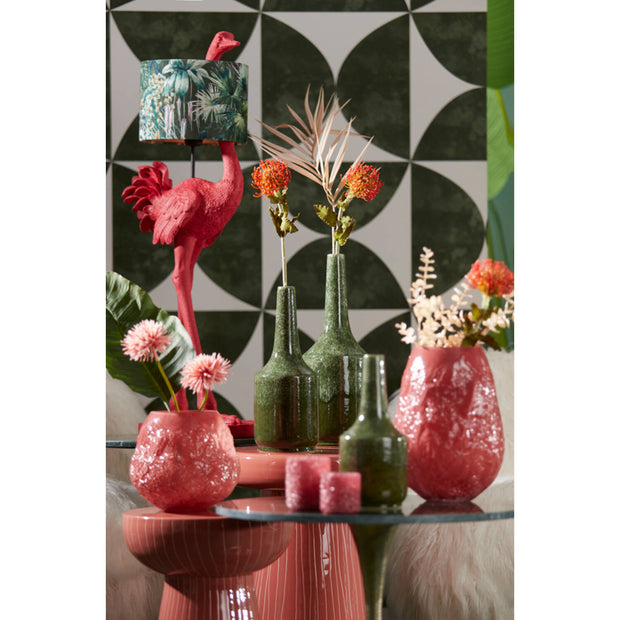 Vase déco TEZU céramique vert foncé brillant