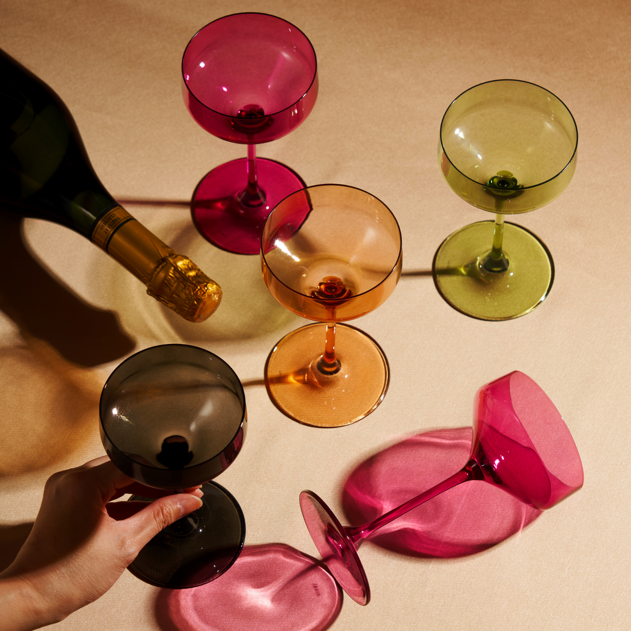 Coupes en Cristal Européennes - Sauge - Lot de 2