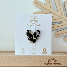 Broche en paillettes - Coeur: Rouge