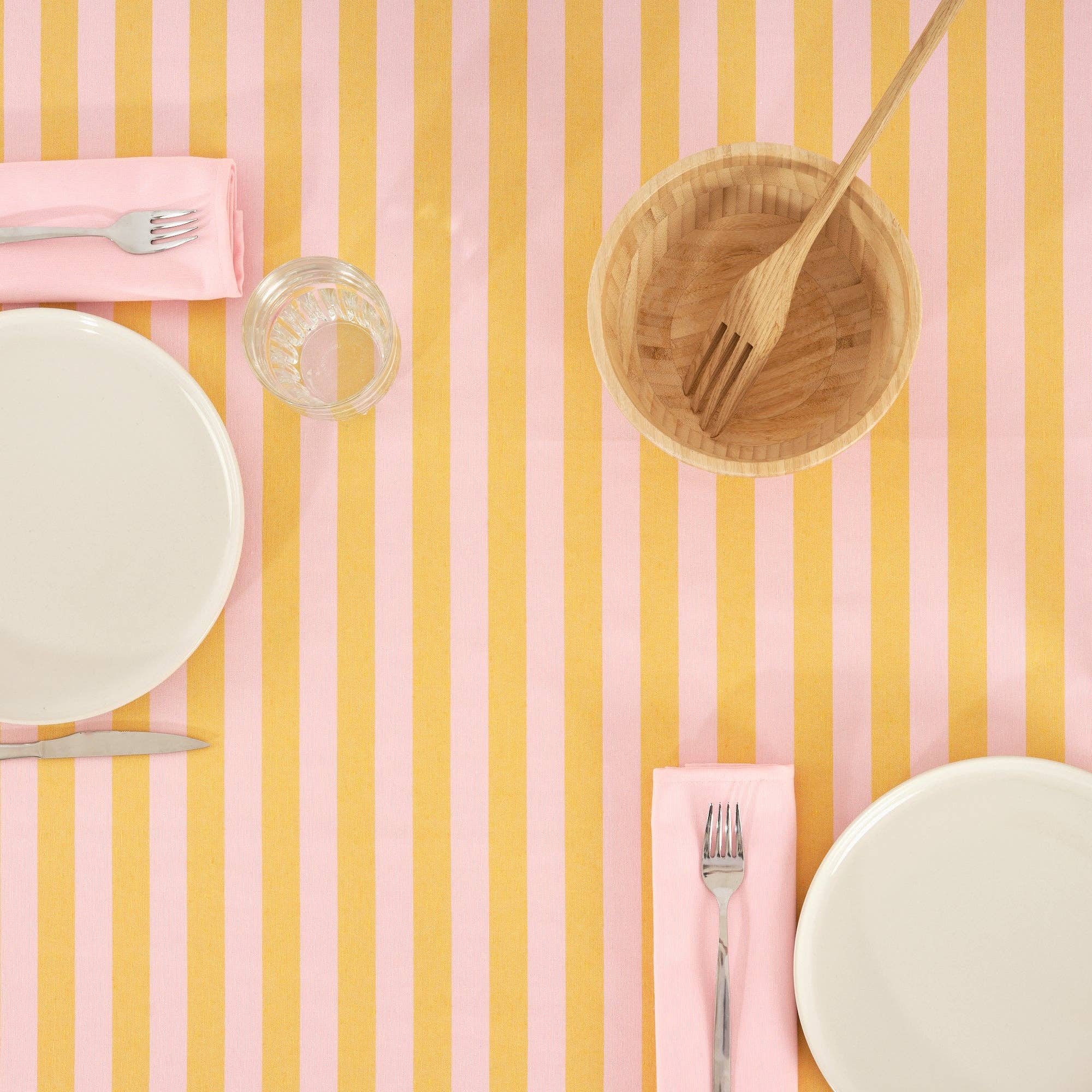 Nappe en jacquard Maglia Raya Rosa et Yema: 300 x 160 cm