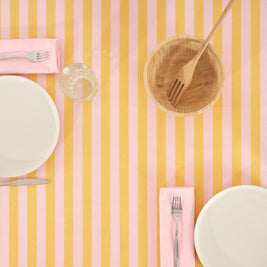 Nappe en jacquard Maglia Raya Rosa et Yema: 300 x 160 cm