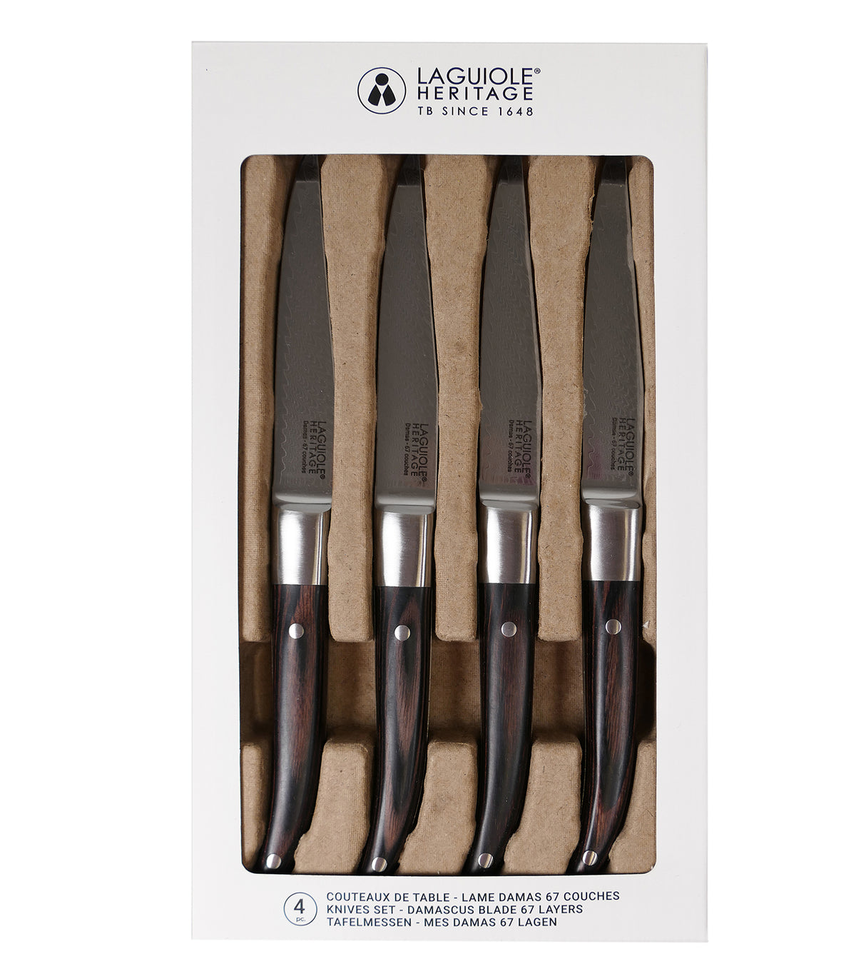 SET 4 COUTEAUX A STEAK BOIS