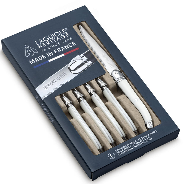 SET 6 COUTEAUX A STEAK ABS BLANC - LAGUIOLE