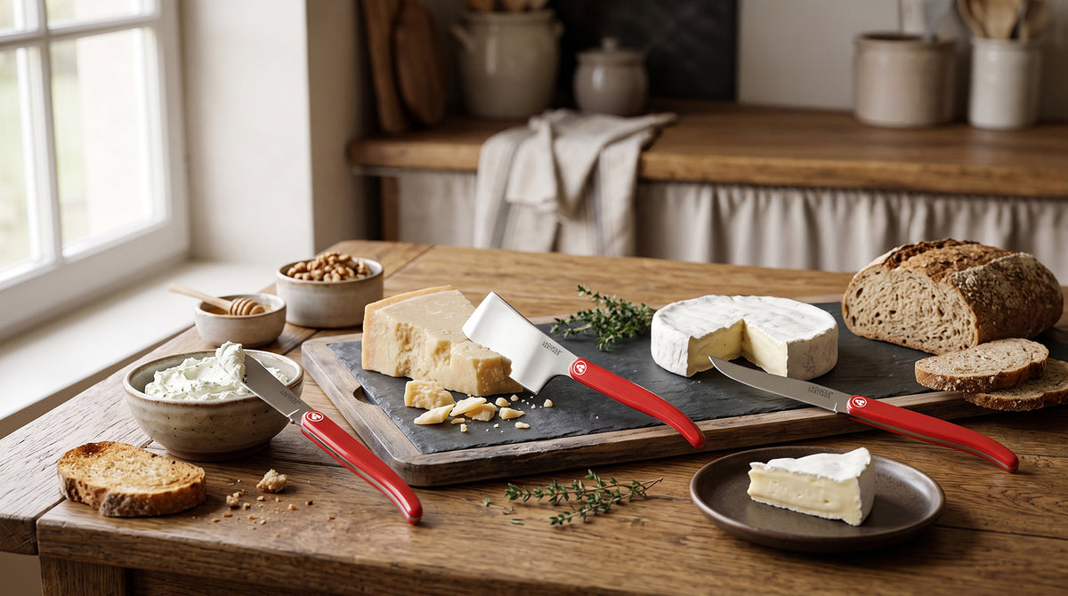 SET 3 COUTEAUX A FROMAGE ABS ROUGE