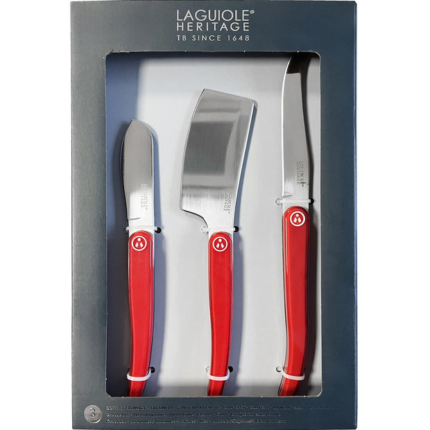 SET 3 COUTEAUX A FROMAGE ABS ROUGE