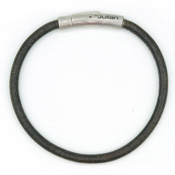 Lombok brun - 4 mm (argent ou or): Argent mat / Tour de poignet 19 cm (L)