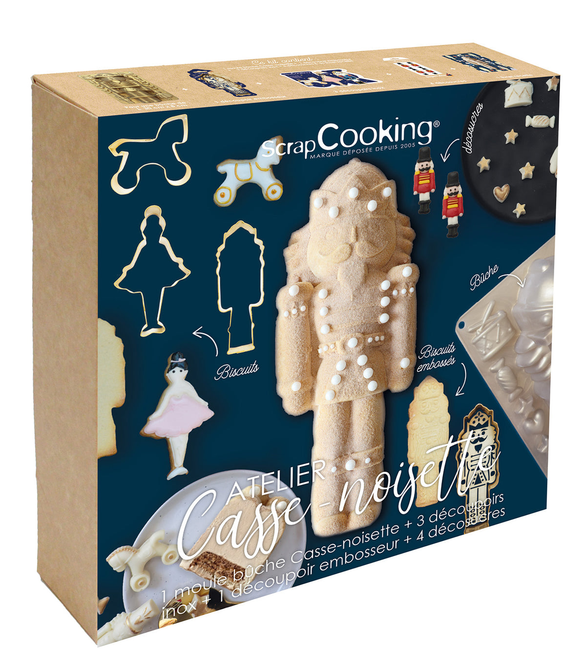 GIFTBOX NOËL CASSE NOISETTE - Moule bûche et emporte-pièce