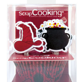24 CAISS.+ 24 CAKE TOPPERS SORCIER