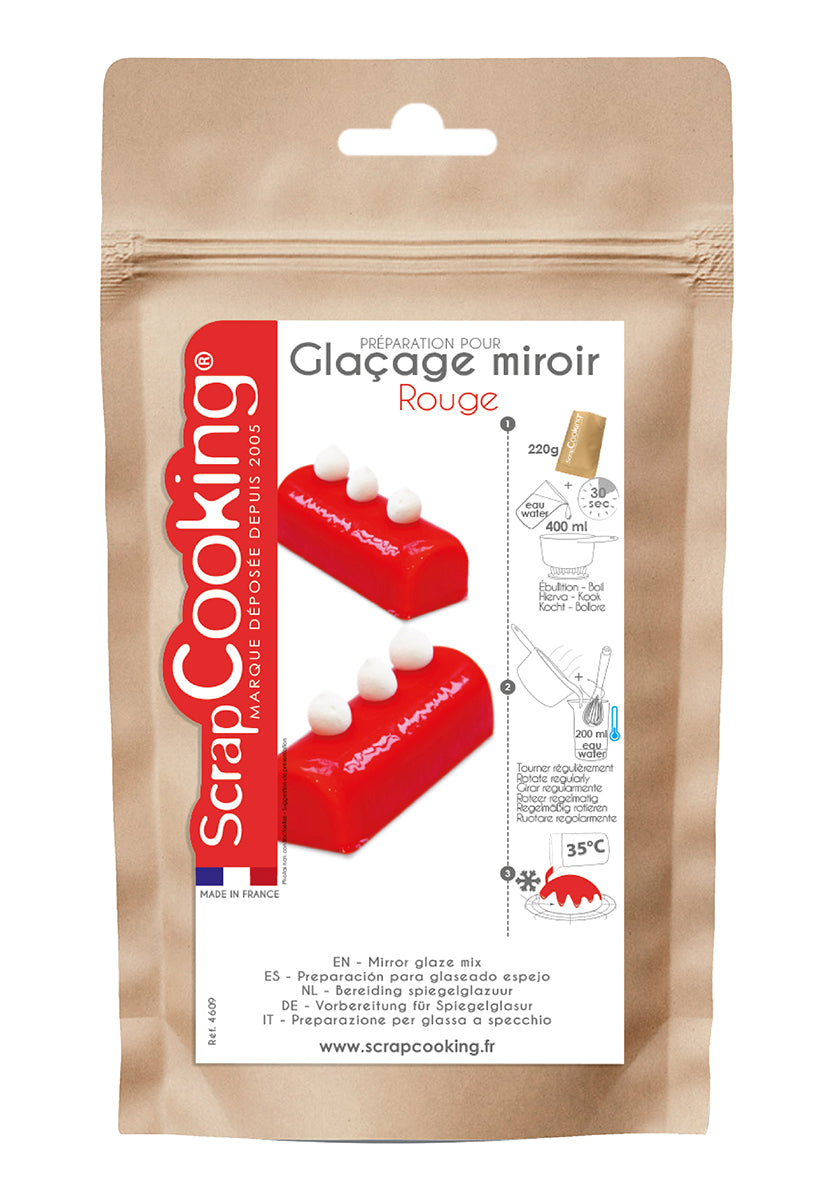 Glaçage miroir rouge en poudre