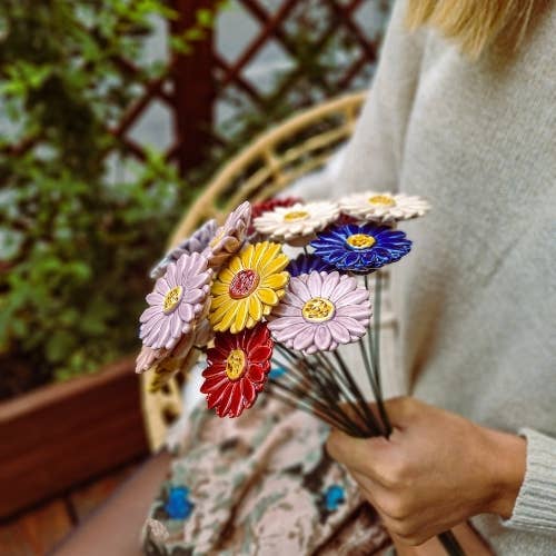 Gerbera Ø env. 5 cm | Tige de 39 cm: Rouge