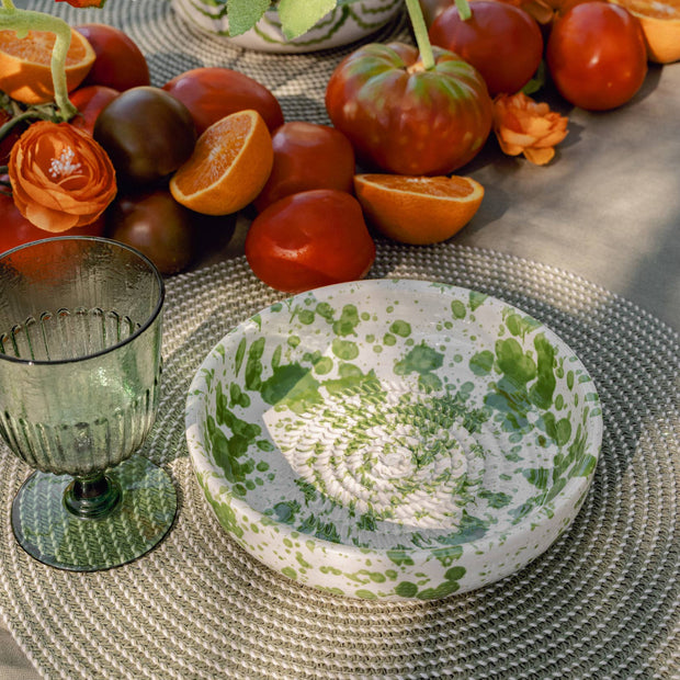 Assiette râpe-ail - Grande céramique verte - Vert mousse