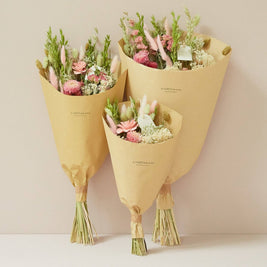 Fleurs séchées - Bouquet champêtre - Élégance rose - Favori de la fête des mères: Moyen