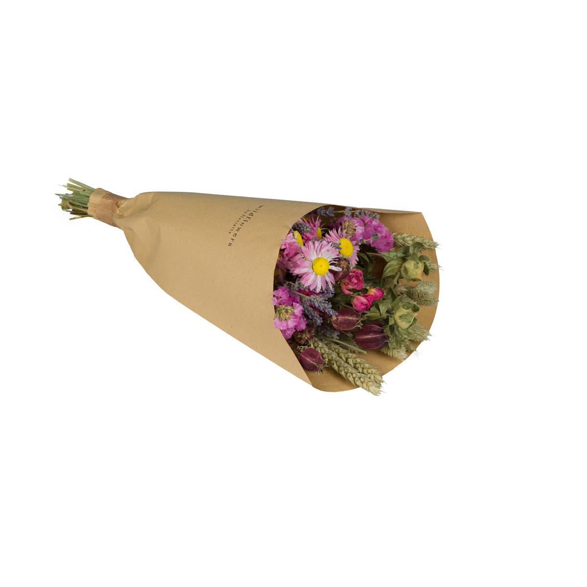 Bouquet champêtre de fleurs séchées - rose: Petit