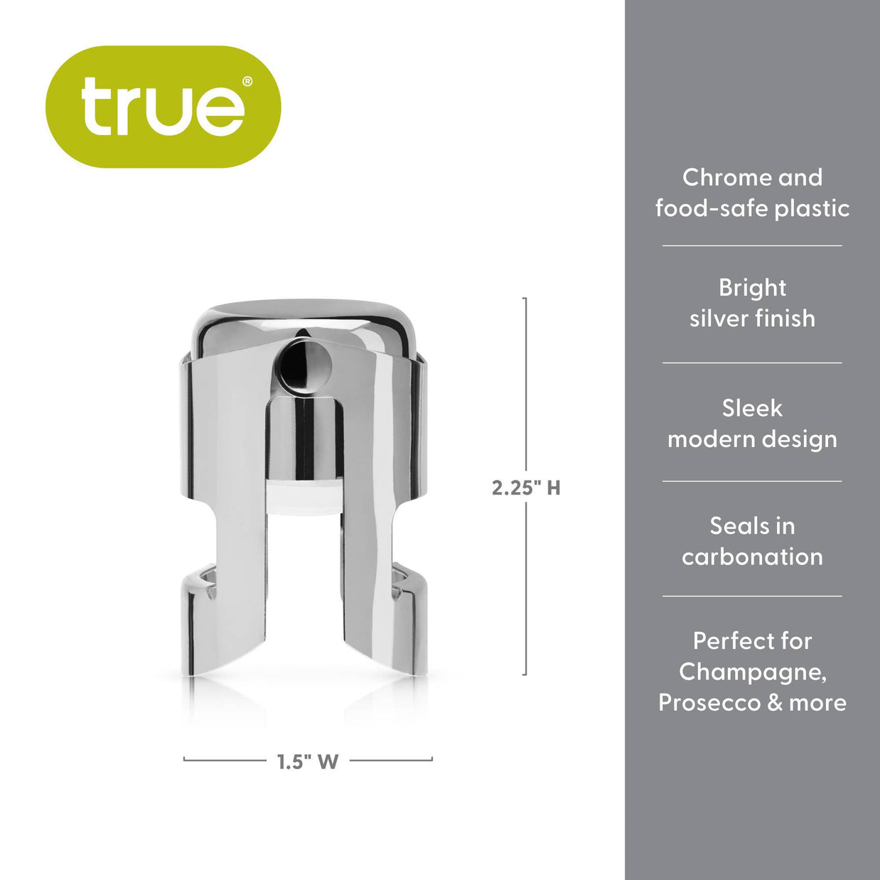 Bouchon de Champagne Fizz Chrome - Argent ou Or: Or