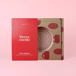 Assiette râpe-ail en céramique - rose moyen et rouge - Sweetheart