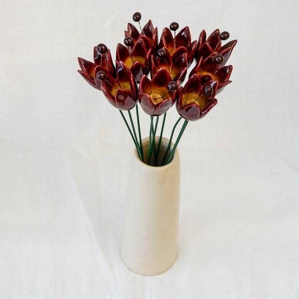 Tulipe en céramique diamètre env. 2,5 x 3,5 cm | tige 20 cm: Jaune