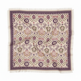 FOULARD LAINE ET SOIE IKAT POURPRE