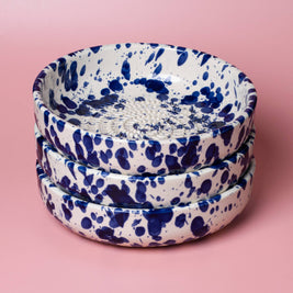 Assiette râpe à ail - Grande en céramique bleue - Perse