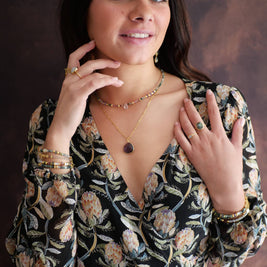 Collier Justine en acier inoxydable avec améthyste