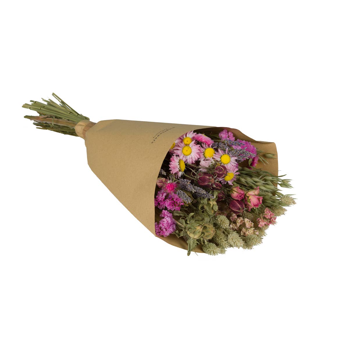 Bouquet champêtre de fleurs séchées - rose: Petit