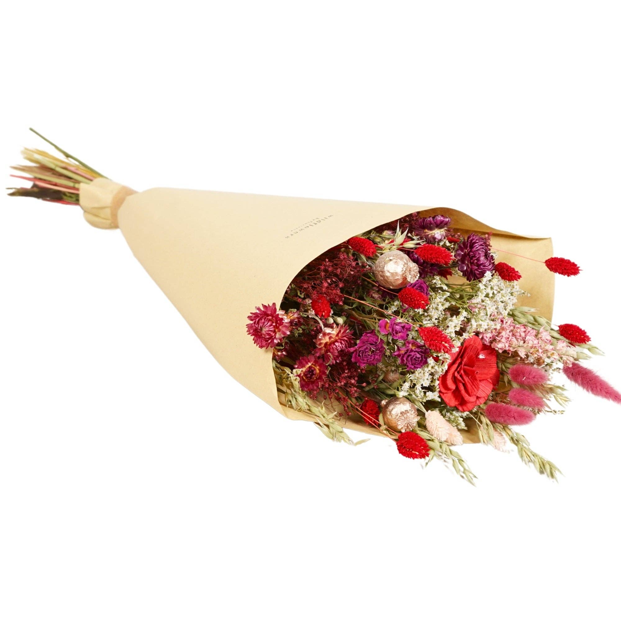 Fleurs séchées - Bouquet champêtre - Allure rouge: Moyen