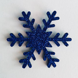 Pin's en paillettes - Flocon de neige: Bleu