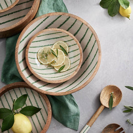 Bol en bois de manguier SINGITA | grand modèle: Rayure citron / OS
