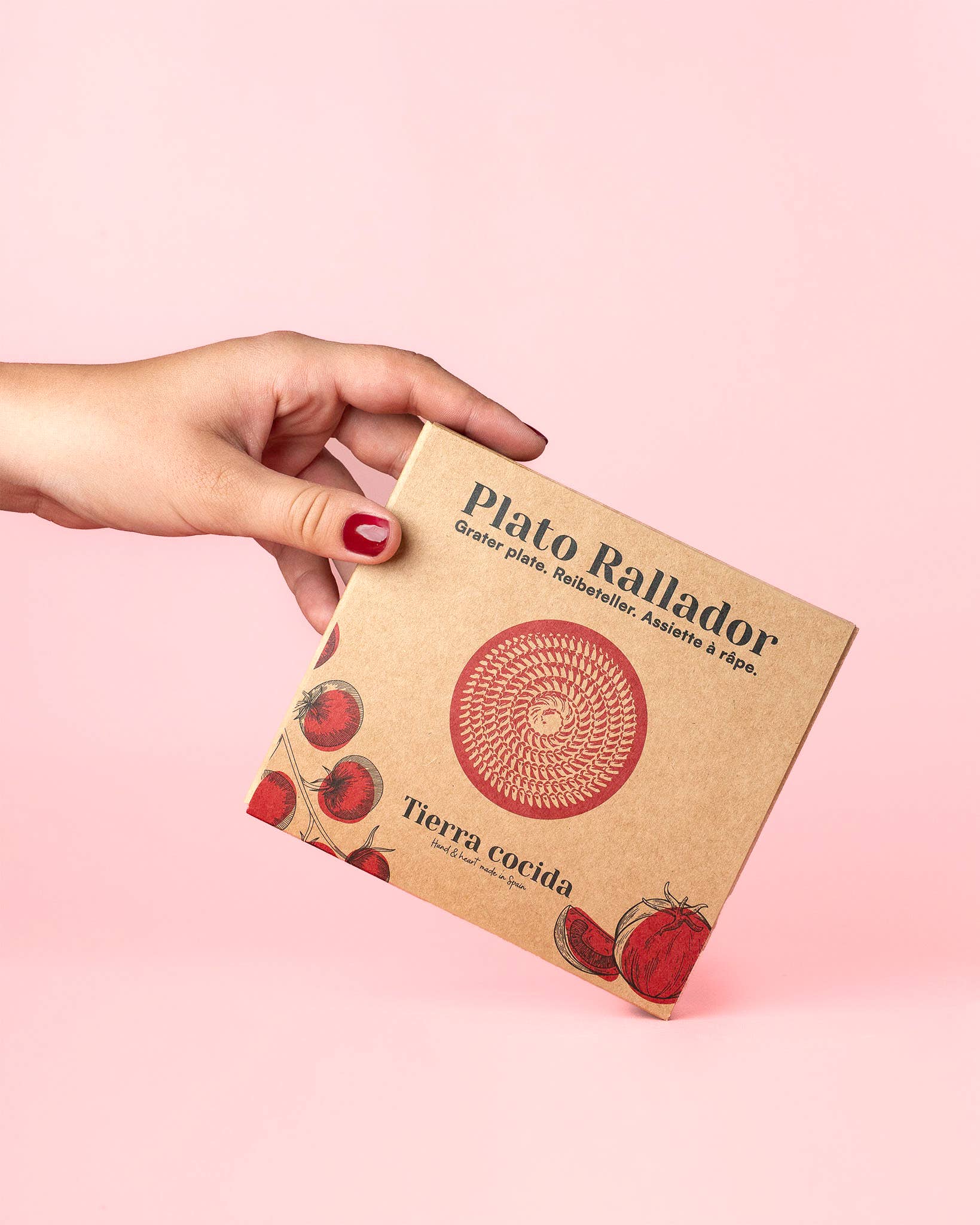 Râpe à ail en céramique — Petite, rose et jaune — Valentina
