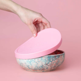 Couvercles en silicone réutilisables sans BPA / 2 tailles: Rose / Moyen