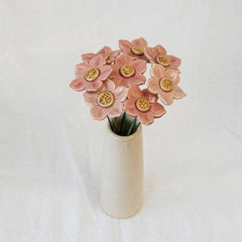 Pétunia en céramique, diamètre env. 4-4,5 cm, tige 20 cm: Blanc