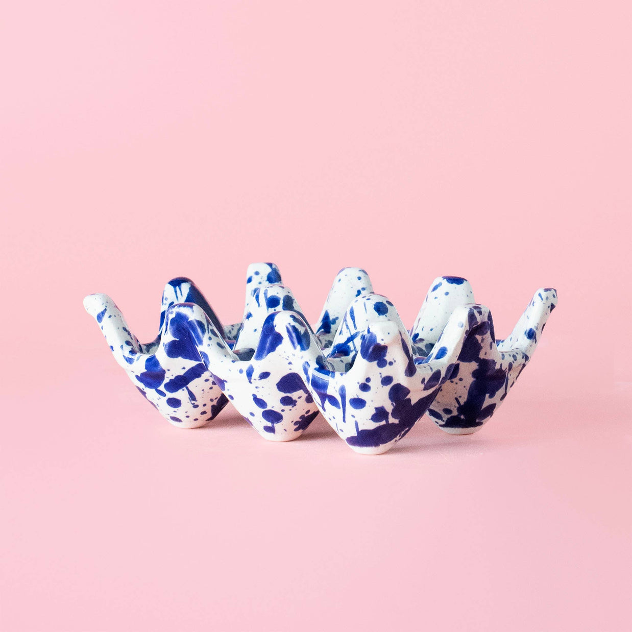 Porte-œufs en céramique pour 6 œufs - Bleu persan