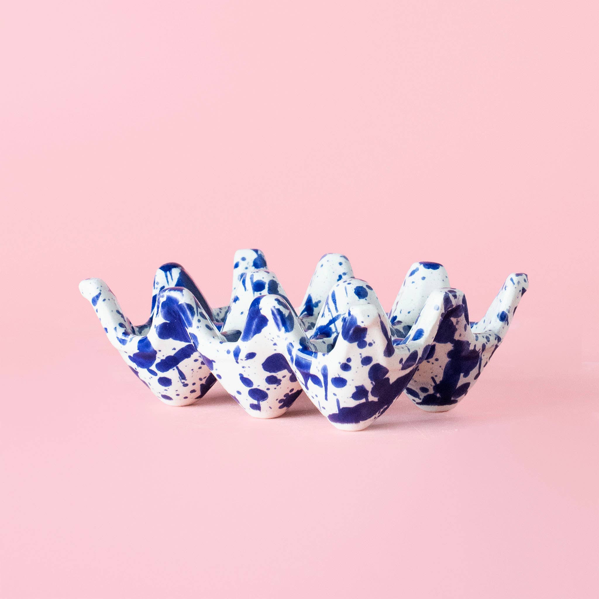 Porte-œufs en céramique pour 6 œufs - Bleu persan