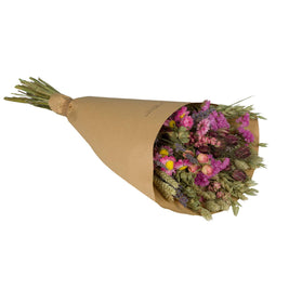 Bouquet champêtre de fleurs séchées - rose: Petit