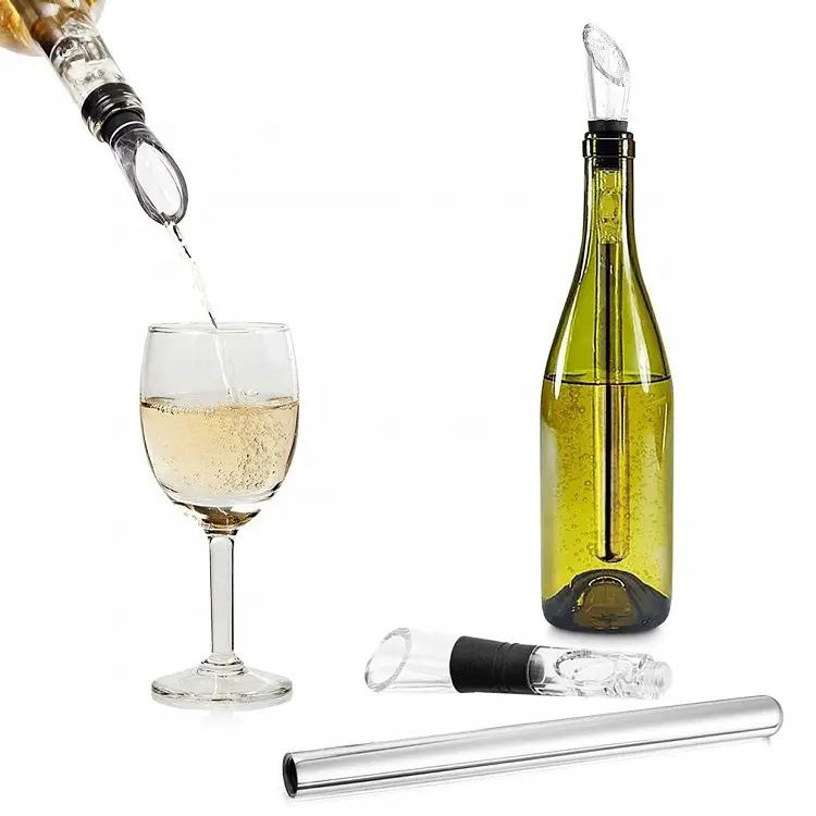 Bâton rafraîchisseur de vin avec verseur intégré